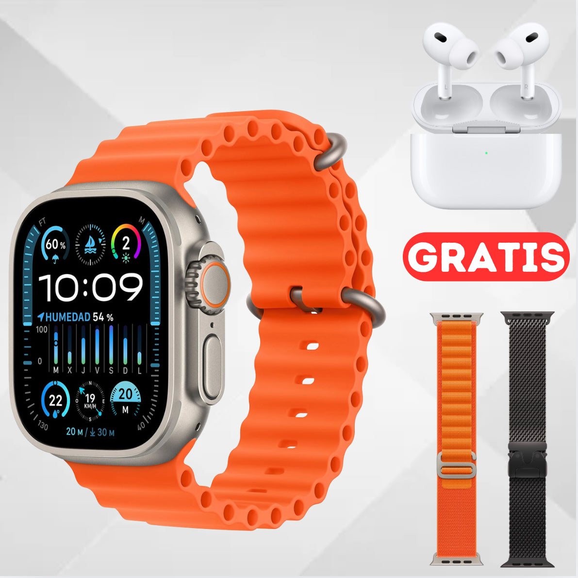 SmartwatchX PRO + AURICULARES GRATIS + 2 CORREAS EXTRA